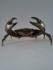 Moderne Metallskulptur, Krabbe, Maritime Deko mit Patina, sehr dekorativ