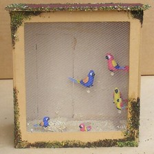 Puppenhaus Natürliche Ausführung Holz Voliere & Papageien 1:12 Maßstab Vögel A&d