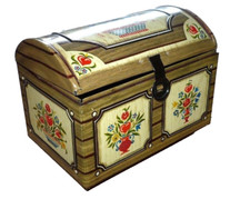 Blech Schatztruhe Bauerntruhe