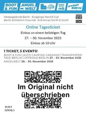 2 Tickets für Messe BOOT&FUN in Berlin vom 27. – 30. November 2025