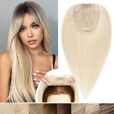 ECHTHAAR Topper Toupee Extensions Clip In Human Hair Toupet Haarteile Pony Bangs