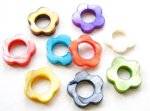 Perlmutt perlen blumen 15mm - perlmutt,