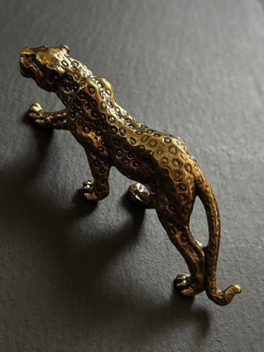 Leopard aus massivmessing - leopard, |