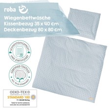 Roba Bettwäsche für Wiege & Stubenwagen 80x80/35x40cm Planet Hellblau Sky TOP
