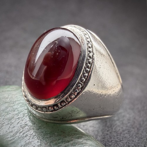 Vintage ring silber roter - vintage,