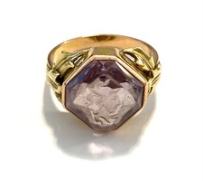 Antiker goldring amethyst - goldring,