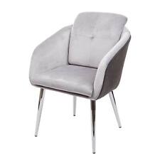 B-Ware Esszimmerstuhl MCW-G48, Küchenstuhl, Kunstleder Samt mit Armlehne, grau