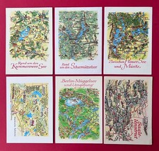 6 x DDR AK Landkarten 1980/86