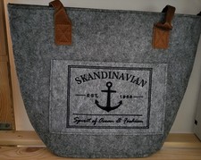 Graue Tasche Shopper Einkaufstasche Umhängetasche Maritim Skandinavian ❤️ Neu ❤️