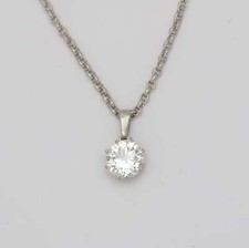 Solide Ankerkette | Weissgold | mit Solitär Brillantanhänger | 5,08 Karat