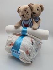 Windeltorte "Motorrad" Blau Jungen Zwillinge, zur Geburt, Taufe etc, Its a Boy!