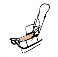 Schlitten Lenkschlitten für Kinder Schlitten mit Lehne und Fußsack Wolle Polar