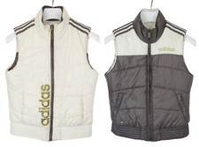 Adidas Weste Damen UK 12 Reißverschluss Stehkragen Gepolstert Gesteppt Wendbar