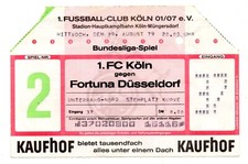 Ticket BL 1. FC Köln - Fortuna Düsseldorf 1979/80