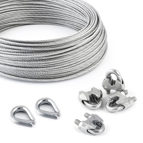 Stahlseil set 100m - 5-100m, klemmen