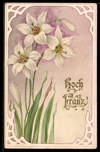 Lithographie weiße lilien - weiße,