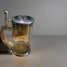 Krombacher Jahreskrug 1995, 1L, Metallring, Zinn