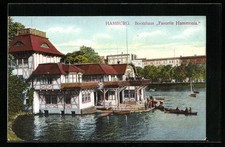 Hamburg-Rotherbaum, Bootshaus Favorite Hammonia, Ansichtskarte 