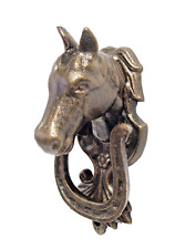Türklopfer Eisenguss Pferdekopf bronzefarben Klingel Vintage Deko für Haus + Hof