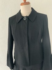 YORN Blazer Gr 40 Schwarz Jacke Mit Schößchen 50% Wolle