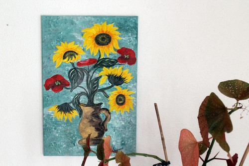 Bild sonnenblumen und mohn - bild,
