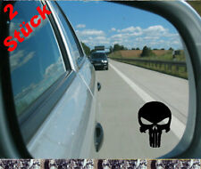 2x Punisher  Spiegel Aufkleber