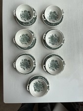7 Suppentassen mit Unterteller Villeroy & Boch Fasan Grün