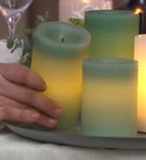 ELAMBIA 3 LED-Kerzen Waben-Design 5h-Timerfunktion Höhe 10, 12,5 & 15cm