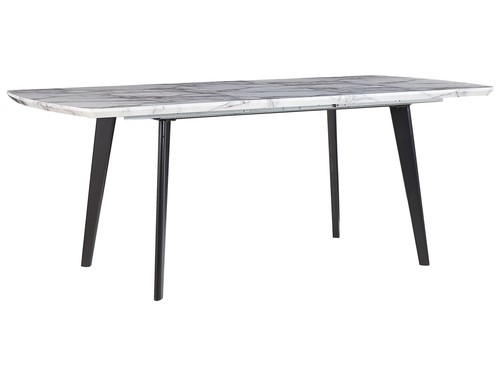 Esstisch weiß marmor optik - weiß,