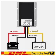 DC 12V auf 24V Spannungswandler 20A 480W Auto Netzteil Wandler Konverter für DE