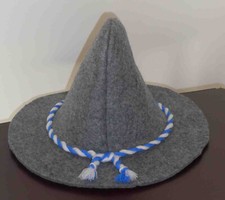 Seppelhut blau-weiße Kordel, Filzhut bayrisch, Karneval Hut Sepplhut