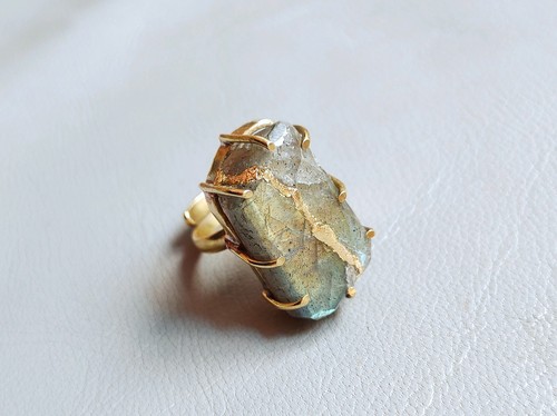 Kintsugi labradorit ring - kintsugi, ring: