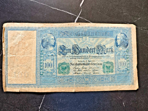 Reichsbanknote ein hundert - ,
