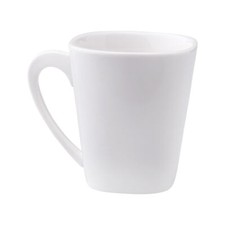 Kaffeetasse Becher Porzellan Tasse Kaffeebecher Weiß quadratisch 200 ml