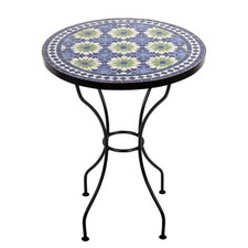 Marokkanischer Mosaiktisch orientalischer Tisch Bistrotisch Gartentisch 60cm Ira