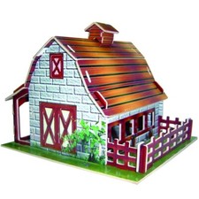 Scheune - farbig - 3D