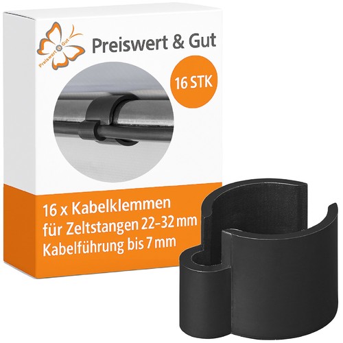 16x kabelklemmen schwarz - 16x,