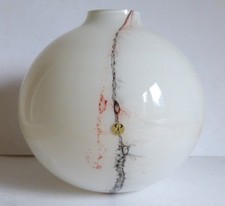 PEILL & PUTZLER GROSSE KUGEL VASE WEISSER INNENFANG DESIGN ART GLASS