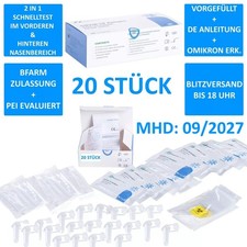 20x Corona Schnelltest Covid-19 Antigen Nasen Selbst Test Omikron - MHD: 09/2027