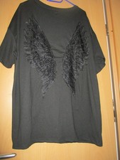 Damen Shirt Schwarz mit Engelsflügel  Neu
