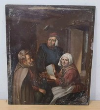 Antique Oil Painting On Tin
