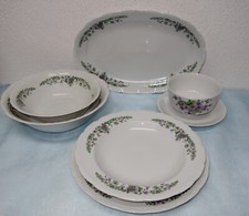Mitterteich Bavaria, Speiseservice - Reliefbordüre  Veilchendekor- Auswahl