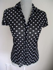 •●♥ Damen comma, - Bluse/Shirt - Gr. 34 - schwarz weiße Punkte ♥●•)29