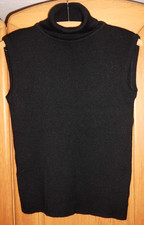 VESTINO Ärmelloser Damen-Rolli Größe S Schwarz Merinowolle/Acryl