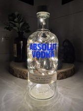 Absolut Vodka Flaschenlampe inkl. 30 LEDs Deko LeuchteLampe Geschenk Idee