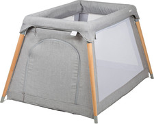 BabyGo Groovy 4551 Baby Reisebett mit Neugeboreneneinsatz und Tragetasche Grau
