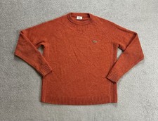 LACOSTE Damen Pullover Gr M Sweater Strickpullover Jumper Logo 29308 Orange