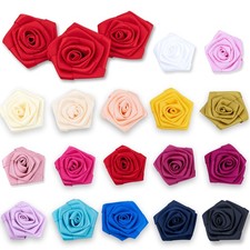 3 Satin Rosen 6cm Blumen