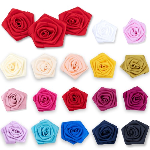 Satin rosen 6cm blumen - 6cm,