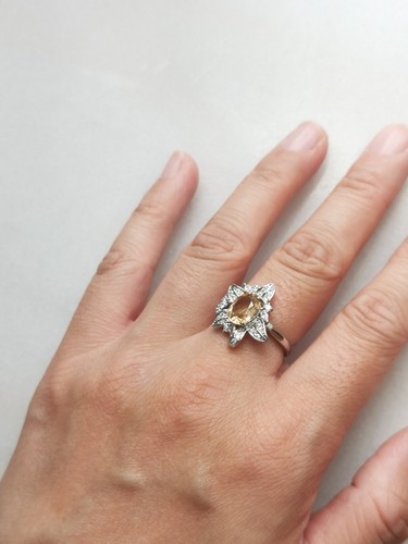 Vintage citrin ring blumen - vintage,